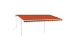 vidaXL 3070025 Manual Retractable Awning With Led 4x3.5 M Orange And Brown vidaXL 3070025 Manual Retractable Awning With Led 4x3.5 M Orange And Brown