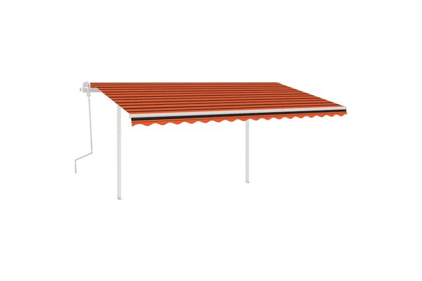 vidaXL 3070025 Manual Retractable Awning With Led 4x3.5 M Orange And Brown vidaXL 3070025 Manual Retractable Awning With Led 4x3.5 M Orange And Brown