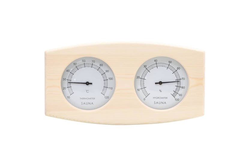 vidaXL 51686 2 In 1 Sauna Hygrothermograph And Sand Timer Set Solid Wood Pine vidaXL 51686 2 In 1 Sauna Hygrothermograph And Sand Timer Set Solid Wood Pine
