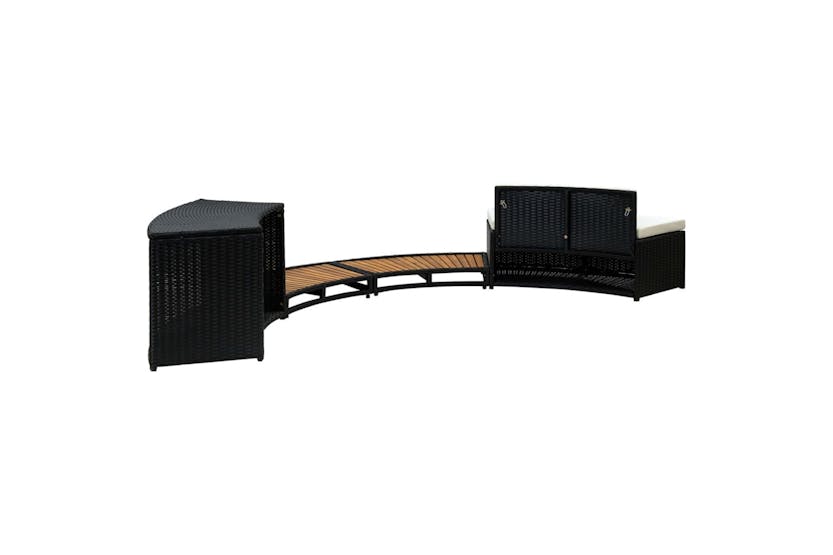 vidaXL 316651 Spa Surround Black Poly Rattan And Solid Acacia Wood vidaXL 316651 Spa Surround Black Poly Rattan And Solid Acacia Wood