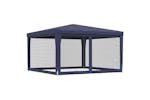 vidaXL 319252 Party Tent With 4 Mesh Sidewalls Blue 4x4 M Hdpe vidaXL 319252 Party Tent With 4 Mesh Sidewalls Blue 4x4 M Hdpe