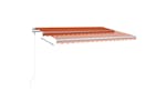 vidaXL 3070025 Manual Retractable Awning With Led 4x3.5 M Orange And Brown vidaXL 3070025 Manual Retractable Awning With Led 4x3.5 M Orange And Brown
