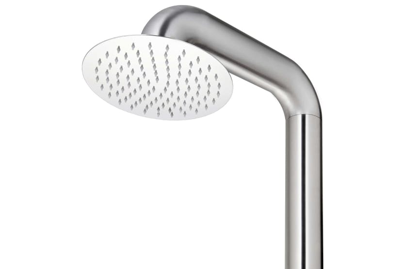 vidaXL 3070779 Garden Shower With Brown Base 230cm Stainless Steel vidaXL 3070779 Garden Shower With Brown Base 230cm Stainless Steel