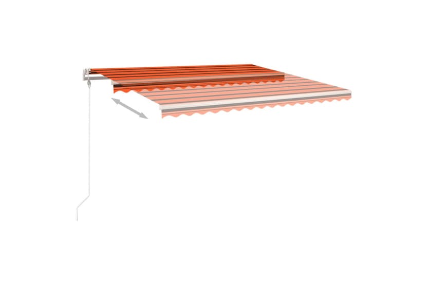 vidaXL 3070020 Manual Retractable Awning With Posts 4x3.5 M Orange And Brown vidaXL 3070020 Manual Retractable Awning With Posts 4x3.5 M Orange And Brown
