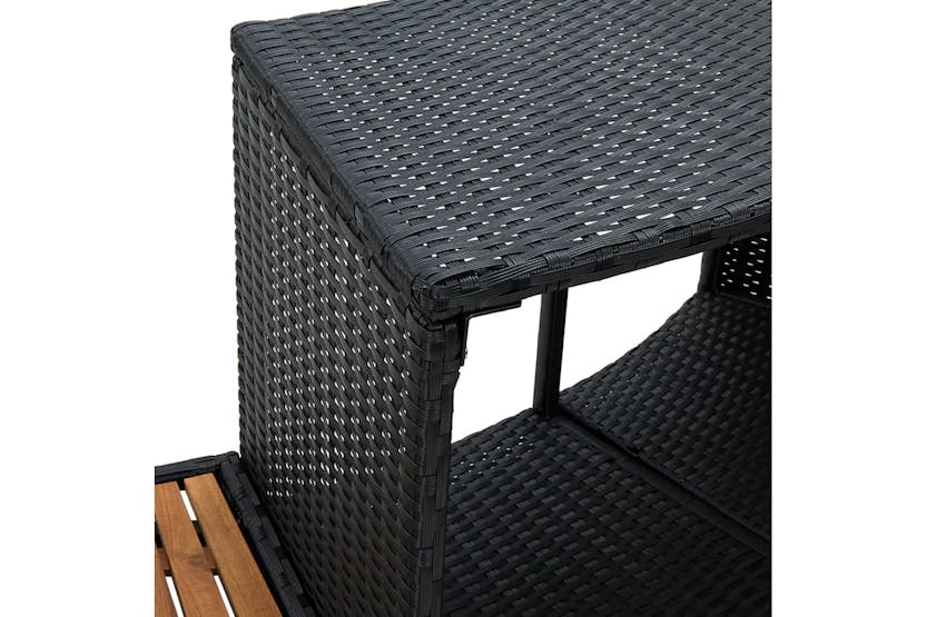 vidaXL 316651 Spa Surround Black Poly Rattan And Solid Acacia Wood vidaXL 316651 Spa Surround Black Poly Rattan And Solid Acacia Wood