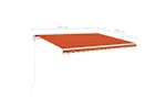 vidaXL 3070025 Manual Retractable Awning With Led 4x3.5 M Orange And Brown vidaXL 3070025 Manual Retractable Awning With Led 4x3.5 M Orange And Brown
