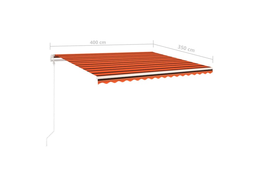 vidaXL 3070025 Manual Retractable Awning With Led 4x3.5 M Orange And Brown vidaXL 3070025 Manual Retractable Awning With Led 4x3.5 M Orange And Brown