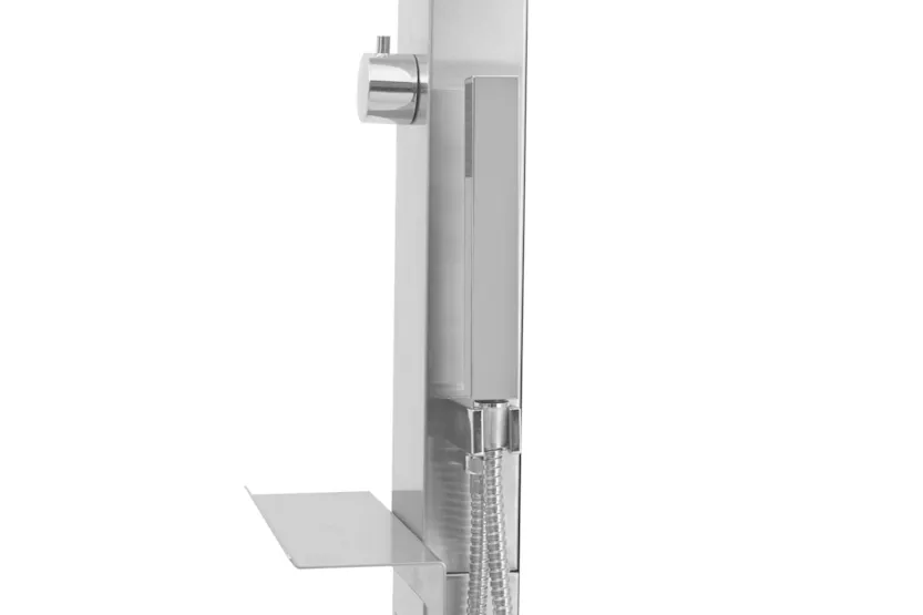 vidaXL 3051286 Outdoor Shower With Tray Wpc Stainless Steel vidaXL 3051286 Outdoor Shower With Tray Wpc Stainless Steel
