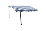 vidaXL 3069716 Freestanding Manual Retractable Awning 350x250cm Blue/white vidaXL 3069716 Freestanding Manual Retractable Awning 350x250cm Blue/white