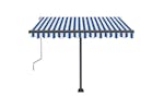 vidaXL 3069716 Freestanding Manual Retractable Awning 350x250cm Blue/white vidaXL 3069716 Freestanding Manual Retractable Awning 350x250cm Blue/white
