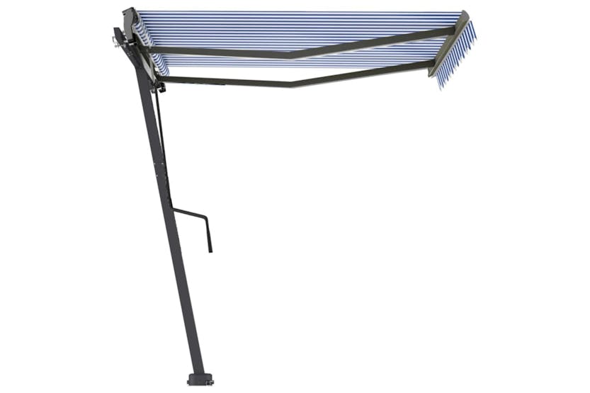 vidaXL 3069716 Freestanding Manual Retractable Awning 350x250cm Blue/white vidaXL 3069716 Freestanding Manual Retractable Awning 350x250cm Blue/white