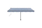 vidaXL 3069736 Freestanding Manual Retractable Awning 400x300cm Blue/white vidaXL 3069736 Freestanding Manual Retractable Awning 400x300cm Blue/white