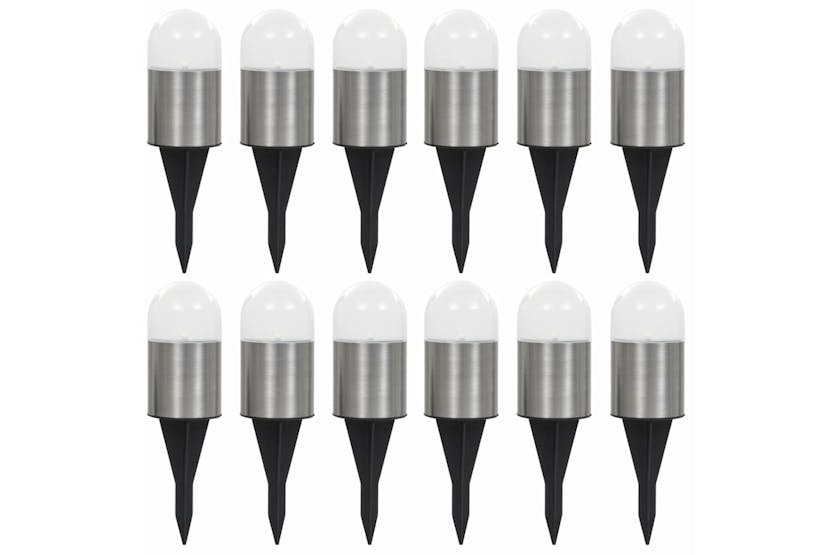 vidaXL 44413 Solar Ground Lights 12 Pcs Led Lights White vidaXL 44413 Solar Ground Lights 12 Pcs Led Lights White