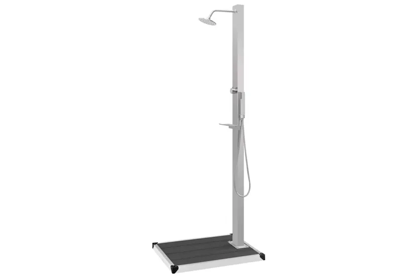 vidaXL 3051286 Outdoor Shower With Tray Wpc Stainless Steel vidaXL 3051286 Outdoor Shower With Tray Wpc Stainless Steel
