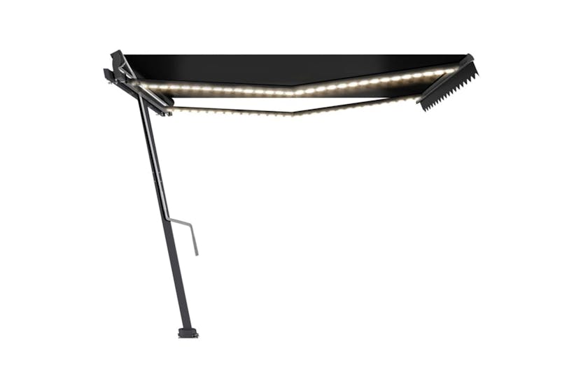 vidaXL 3069744 Manual Retractable Awning With Led 400x300cm Anthracite vidaXL 3069744 Manual Retractable Awning With Led 400x300cm Anthracite
