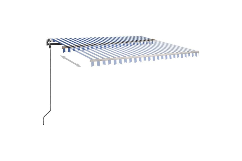 vidaXL 3069756 Freestanding Manual Retractable Awning 450x300cm Blue/white vidaXL 3069756 Freestanding Manual Retractable Awning 450x300cm Blue/white