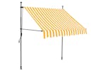 vidaXL 145856 Manual Retractable Awning With Led 150cm White And Orange vidaXL 145856 Manual Retractable Awning With Led 150cm White And Orange