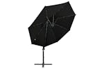 vidaXL 312332 Cantilever Umbrella With Pole And Led Lights Black 300cm vidaXL 312332 Cantilever Umbrella With Pole And Led Lights Black 300cm