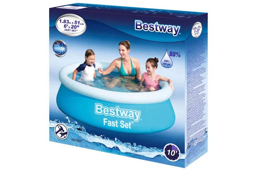 Bestway 92844 Fast Set Inflatable Pool Round 183x51 Cm Blue Bestway 92844 Fast Set Inflatable Pool Round 183x51 Cm Blue