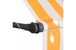 vidaXL 145856 Manual Retractable Awning With Led 150cm White And Orange vidaXL 145856 Manual Retractable Awning With Led 150cm White And Orange