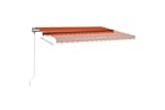 vidaXL 3069745 Manual Retractable Awning With Led 400x300cm Orange And Brown vidaXL 3069745 Manual Retractable Awning With Led 400x300cm Orange And Brown