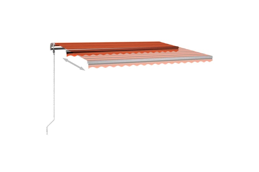 vidaXL 3069745 Manual Retractable Awning With Led 400x300cm Orange And Brown vidaXL 3069745 Manual Retractable Awning With Led 400x300cm Orange And Brown