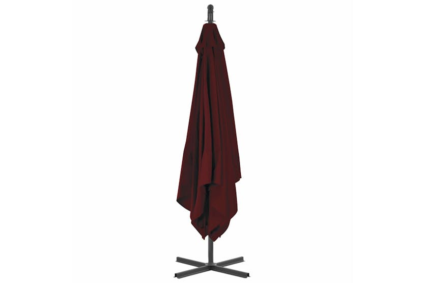 vidaXL 312510 Cantilever Umbrella With Steel Pole 250x250cm Wine Red vidaXL 312510 Cantilever Umbrella With Steel Pole 250x250cm Wine Red