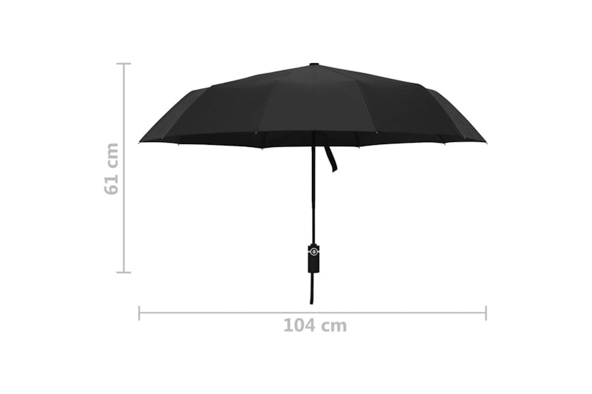 vidaXL 149145 Automatic Folding Umbrella Black 104cm vidaXL 149145 Automatic Folding Umbrella Black 104cm