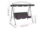 vidaXL 45074 Outdoor Swing Chair With Canopy Anthracite 198x120x205cm Steel vidaXL 45074 Outdoor Swing Chair With Canopy Anthracite 198x120x205cm Steel