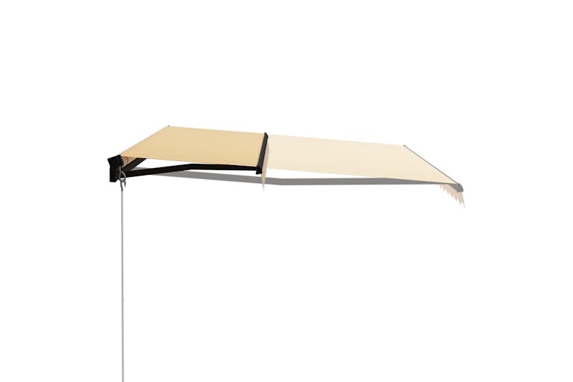 vidaXL 3055227 Manual Retractable Awning With Led 400x300cm Yellow And White vidaXL 3055227 Manual Retractable Awning With Led 400x300cm Yellow And White