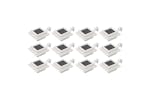 vidaXL 277137 Outdoor Solar Lamps 12 Pcs Led Square 12cm White vidaXL 277137 Outdoor Solar Lamps 12 Pcs Led Square 12cm White