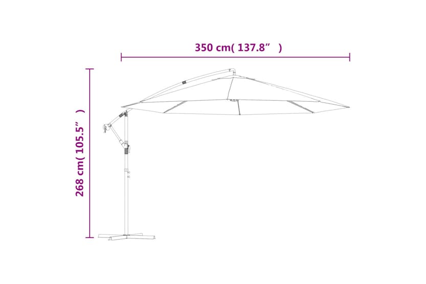 vidaXL 42198 Cantilever Umbrella 3.5 M Blue vidaXL 42198 Cantilever Umbrella 3.5 M Blue