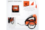 Homcom 440-008OG Childrens Double Bike Trailer | Orange Homcom 440-008OG Childrens Double Bike Trailer | Orange