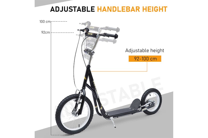 Homcom 53-0022 12" Kids Bicycle Scooter | Black Homcom 53-0022 12" Kids Bicycle Scooter | Black