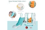Homcom 331-007 3 in 1 Kid Slide and Swing Set Activity Center with Basketball | Blue/Orange Homcom 331-007 3 in 1 Kid Slide and Swing Set Activity Center with Basketball | Blue/Orange
