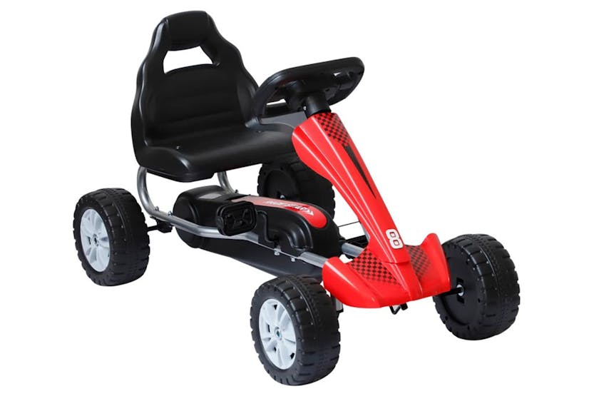 Homcom 341-027 Pedal Go Kart Children Manual Racing Wheel Rider | Red/Black Homcom 341-027 Pedal Go Kart Children Manual Racing Wheel Rider | Red/Black