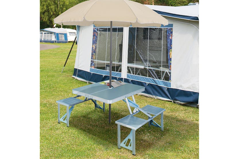 Homcom 01-0010 Outsunny Aluminum Portable Picnic Table Chair Set Homcom 01-0010 Outsunny Aluminum Portable Picnic Table Chair Set