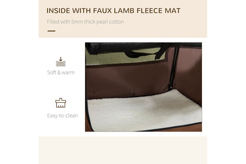 PawHut D00-153V03BN Medium Dog Travel Carrier | Brown | Large PawHut D00-153V03BN Medium Dog Travel Carrier | Brown | Large