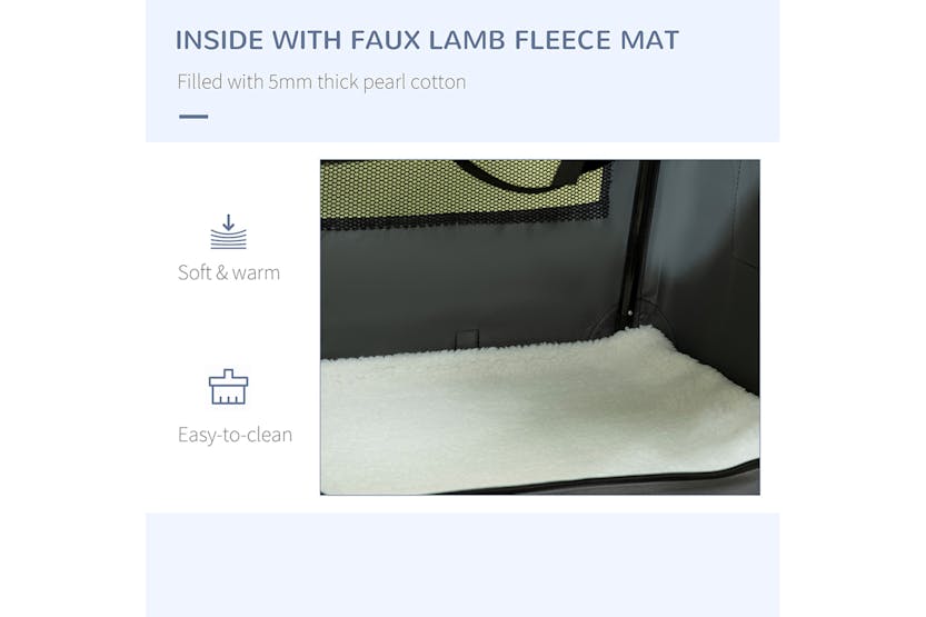 PawHut D00-153V03GY Medium Dog Travel Carrier | Grey | Large PawHut D00-153V03GY Medium Dog Travel Carrier | Grey | Large