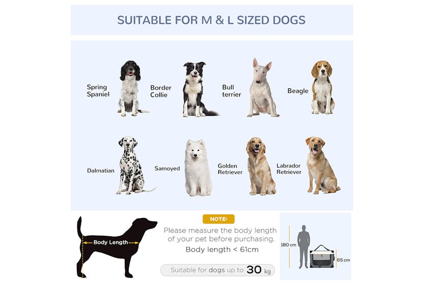 PawHut D00-153V04GY Medium Dog Travel Carrier | Grey | Extra Large PawHut D00-153V04GY Medium Dog Travel Carrier | Grey | Extra Large