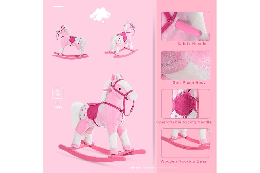 Homcom 330-004PK Childrens Rocking Horse | Pink Homcom 330-004PK Childrens Rocking Horse | Pink
