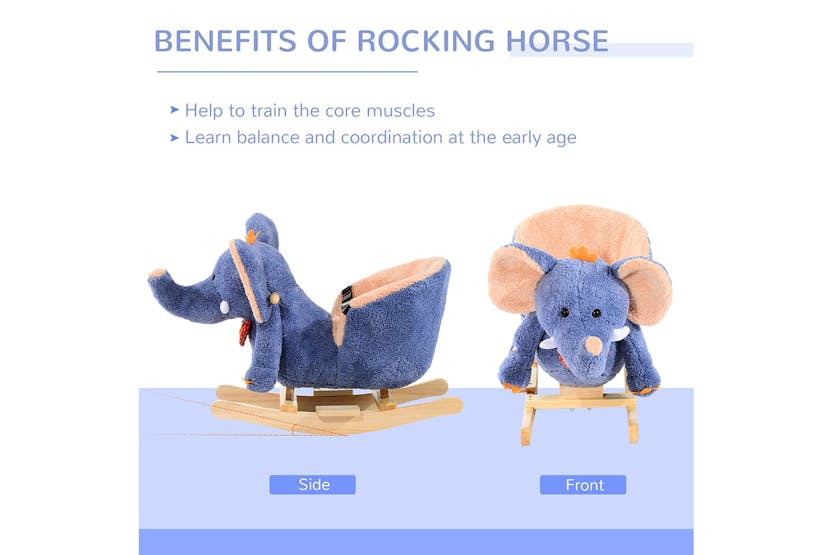 Homcom 330-007 Elephant Rocking with Sound | Blue/Beige Homcom 330-007 Elephant Rocking with Sound | Blue/Beige