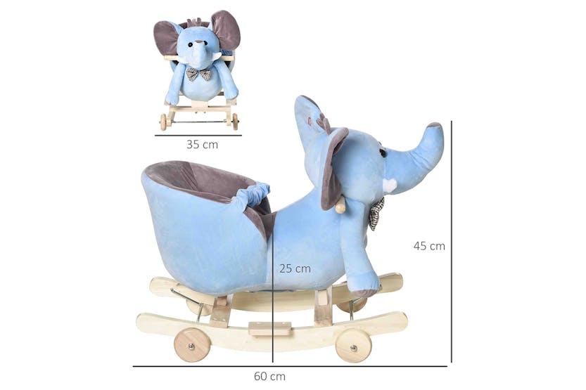 Homcom 330-067BU Rocking Elephant | Blue Homcom 330-067BU Rocking Elephant | Blue