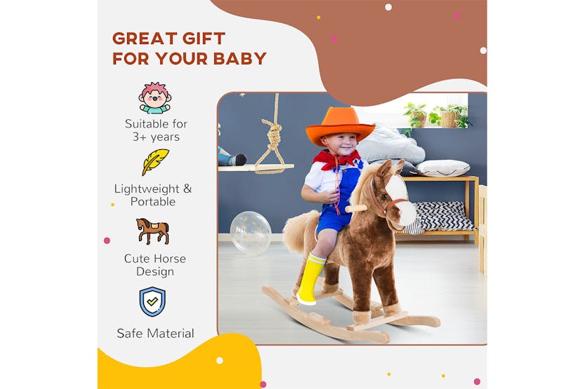 Homcom 330-091 Kids Rocking Horse | Brown Homcom 330-091 Kids Rocking Horse | Brown