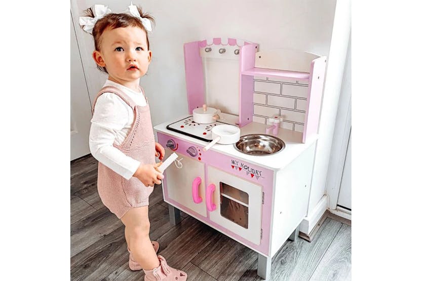 Homcom 350-081 Kids Pretend Kitchen Playset | Pink Homcom 350-081 Kids Pretend Kitchen Playset | Pink
