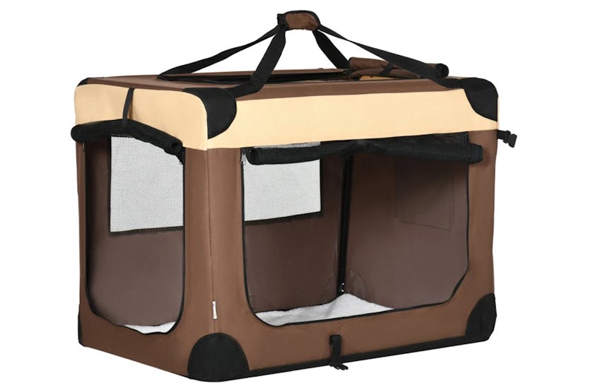 PawHut D00-153V04BN Medium Dog Travel Carrier | Brown | Extra Large PawHut D00-153V04BN Medium Dog Travel Carrier | Brown | Extra Large