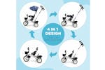 Homcom 370-061BU Kids Tricycle Stroller | Canopy Blue Homcom 370-061BU Kids Tricycle Stroller | Canopy Blue