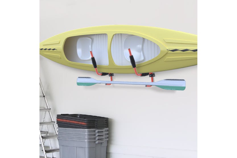 Homcom A32-003 Canoe/Kayak Aluminum Wall Mount Hangers | Red Homcom A32-003 Canoe/Kayak Aluminum Wall Mount Hangers | Red
