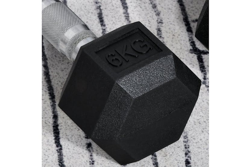 Homcom A91-017V01 Hex Dumbbell Sets Hexagonal Gym Fitness Lifting Home Homcom A91-017V01 Hex Dumbbell Sets Hexagonal Gym Fitness Lifting Home