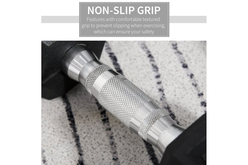 Homcom A91-017V01 Hex Dumbbell Sets Hexagonal Gym Fitness Lifting Home Homcom A91-017V01 Hex Dumbbell Sets Hexagonal Gym Fitness Lifting Home